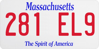 MA license plate 281EL9