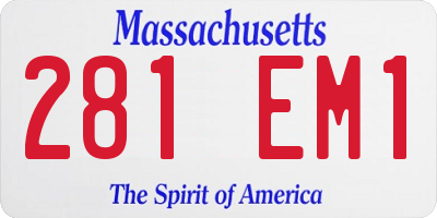 MA license plate 281EM1