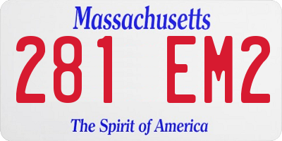 MA license plate 281EM2