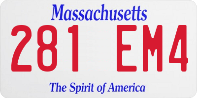 MA license plate 281EM4