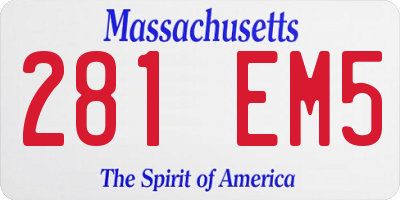 MA license plate 281EM5