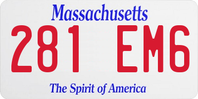 MA license plate 281EM6