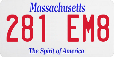 MA license plate 281EM8