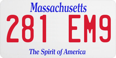 MA license plate 281EM9