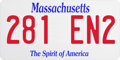 MA license plate 281EN2