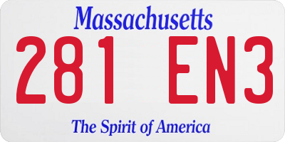 MA license plate 281EN3
