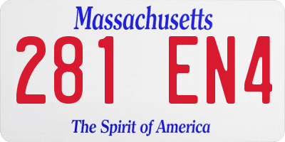 MA license plate 281EN4