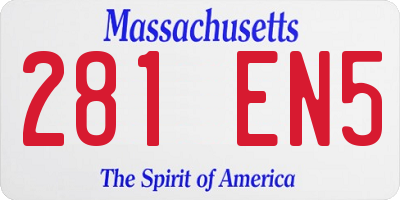 MA license plate 281EN5
