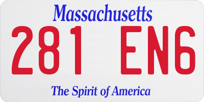 MA license plate 281EN6