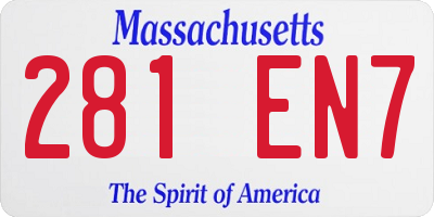 MA license plate 281EN7