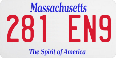 MA license plate 281EN9