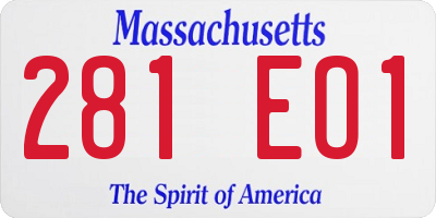 MA license plate 281EO1