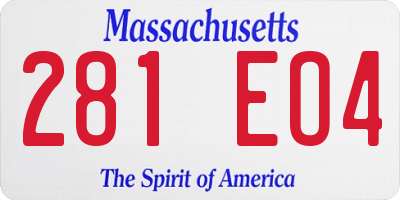 MA license plate 281EO4