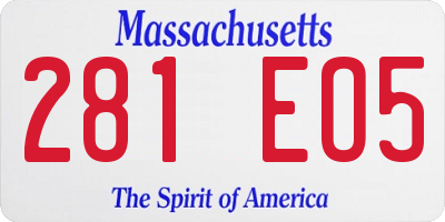 MA license plate 281EO5