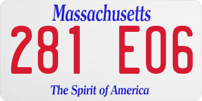 MA license plate 281EO6