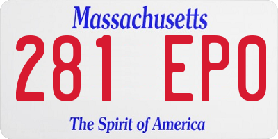 MA license plate 281EP0