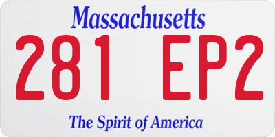 MA license plate 281EP2
