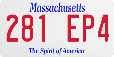 MA license plate 281EP4