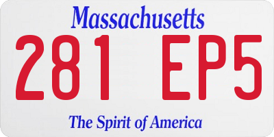 MA license plate 281EP5