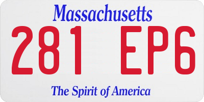 MA license plate 281EP6