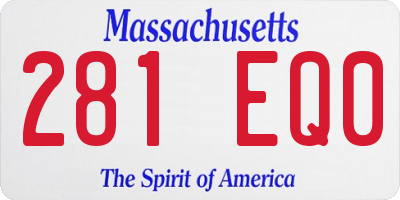 MA license plate 281EQ0