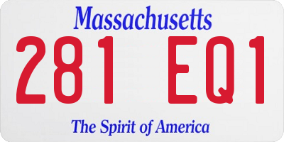 MA license plate 281EQ1