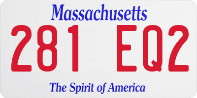 MA license plate 281EQ2