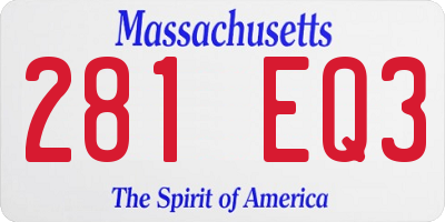 MA license plate 281EQ3