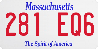 MA license plate 281EQ6