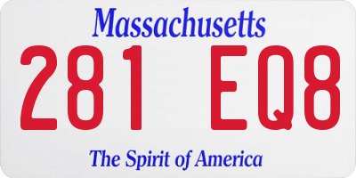 MA license plate 281EQ8