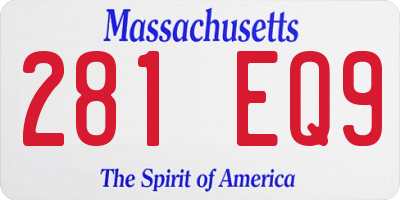 MA license plate 281EQ9