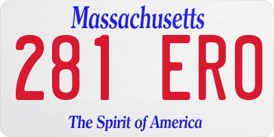 MA license plate 281ER0