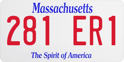 MA license plate 281ER1