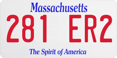 MA license plate 281ER2
