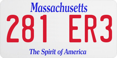 MA license plate 281ER3