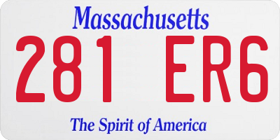 MA license plate 281ER6