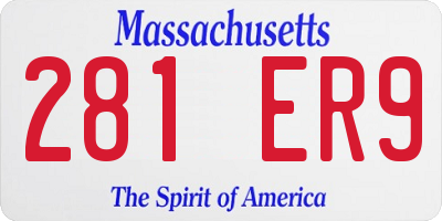 MA license plate 281ER9