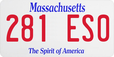 MA license plate 281ES0