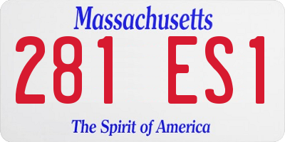 MA license plate 281ES1
