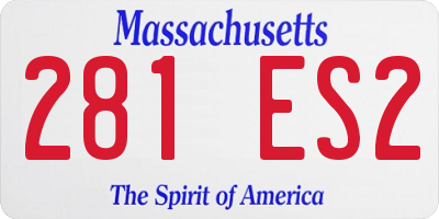 MA license plate 281ES2