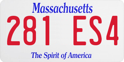 MA license plate 281ES4