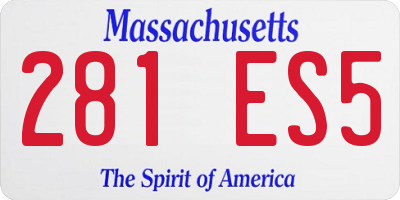 MA license plate 281ES5