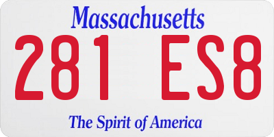 MA license plate 281ES8