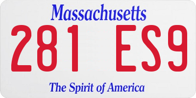 MA license plate 281ES9