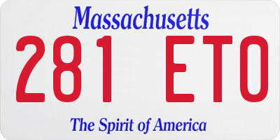 MA license plate 281ET0