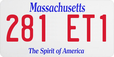 MA license plate 281ET1