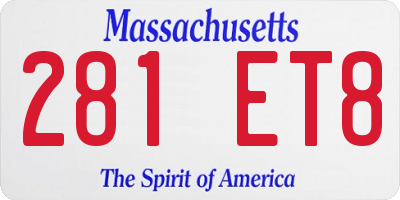 MA license plate 281ET8