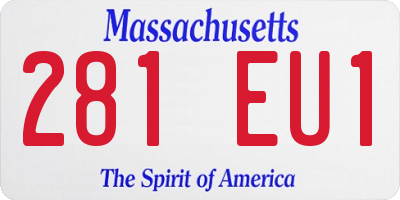 MA license plate 281EU1
