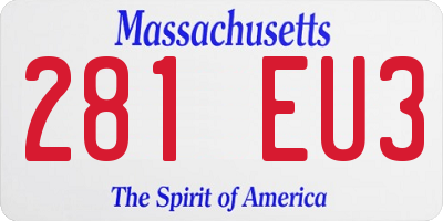 MA license plate 281EU3