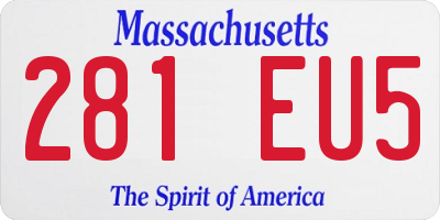 MA license plate 281EU5